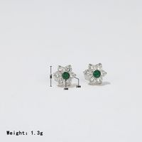 1 Pair Sweet Simple Style Flower Plating Inlay Stainless Steel Zircon White Gold Plated Gold Plated Ear Studs sku image 9