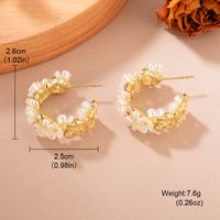 1 Pair Casual Elegant Flower Plating Alloy Rhinestones Pearl 14k Gold Plated Ear Studs main image 2