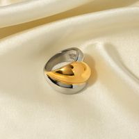304 Stainless Steel 18K Gold Plated Casual Simple Style Plating Geometric Rings main image 4