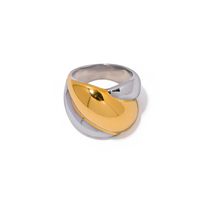 304 Stainless Steel 18K Gold Plated Casual Simple Style Plating Geometric Rings main image 6