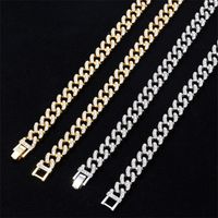 Hip-hop Solid Color Alloy Plating Inlay Rhinestones White Gold Plated Gold Plated Men's Bracelets Necklace main image 6