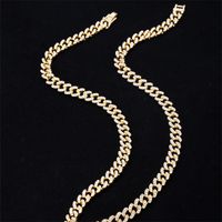 Hip-hop Solid Color Alloy Plating Inlay Rhinestones White Gold Plated Gold Plated Men's Bracelets Necklace main image 4