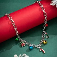 Wholesale Jewelry Casual Cartoon Style Christmas Tree Bell Alloy Iron Pendant Necklace main image 4