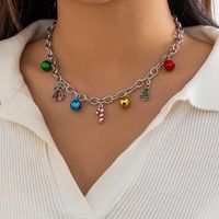 Wholesale Jewelry Casual Cartoon Style Christmas Tree Bell Alloy Iron Pendant Necklace sku image 1