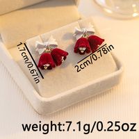 1 Pair Retro Lady Bow Knot Bell Alloy Drop Earrings main image 9
