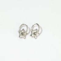 1 Pair Simple Style Star Titanium Steel Plating Drop Earrings sku image 8