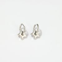 1 Pair Simple Style Star Titanium Steel Plating Drop Earrings sku image 6