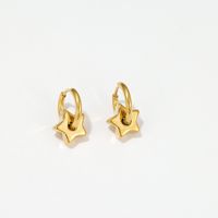 1 Paire Style Simple Star Acier Au Titane Placage Boucles D'oreilles sku image 3