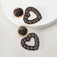 1 Pair Elegant Luxurious Lady Heart Shape Plating Inlay Zinc Alloy Rhinestones Drop Earrings sku image 1