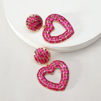 1 Pair Elegant Luxurious Lady Heart Shape Plating Inlay Zinc Alloy Rhinestones Drop Earrings main image 10