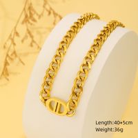Titanium Steel 18K Gold Plated Vintage Style Plating Sun Letter Heart Shape Pendant Necklace main image 2