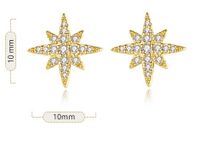 1 Pair Simple Style Constellation Star Plating Inlay Copper Zircon Gold Plated Ear Studs main image 2