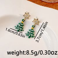 Wholesale Jewelry Cute Christmas Tree Alloy Artificial Pearls Artificial Diamond Inlay Drop Earrings main image 5
