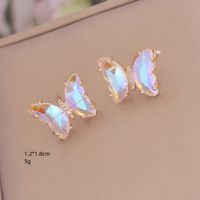1 Pair Fashion Butterfly Copper Zircon Ear Studs main image 3