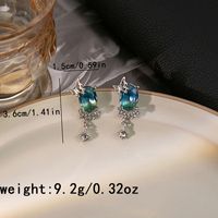 1 Pair Simple Style Shiny Oval Butterfly Inlay Alloy Rhinestones Ear Studs main image 7