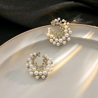 1 Pair Modern Style Round Alloy Earrings main image 6