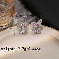 1 Pair Elegant Streetwear Butterfly Inlay Alloy Rhinestones Earrings main image 5