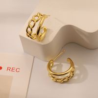 1 Pair Simple Style Geometric Plating Copper Ear Studs main image 3