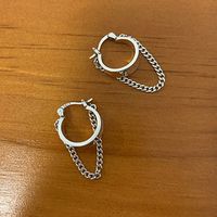 1 Pair Vintage Style Geometric Solid Color Alloy Hoop Earrings main image 4