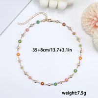 1 Piece Vacation Heart Shape Flower Copper Chain Inlay Rhinestones Pearl Necklace main image 11