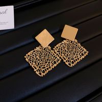 1 Pair Vintage Style Argyle Alloy Drop Earrings main image 3