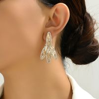 1 Pair Luxurious Shiny Geometric Plating Inlay Zinc Alloy Glass Drop Earrings main image 3