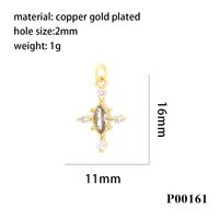 Simple Style Cross Copper Enamel Plating Inlay Zircon 18k Gold Plated Charms sku image 8