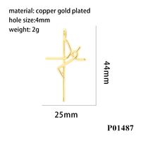 Simple Style Cross Copper Enamel Plating Inlay Zircon 18k Gold Plated Charms sku image 7