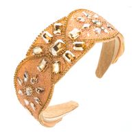 Women's Elegant Luxurious Geometric Cloth Inlay Rhinestones Glass Beads Hair Band sku image 6