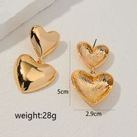 1 Piece Elegant Heart Shape Plating Alloy Gold Plated Drop Earrings main image 5