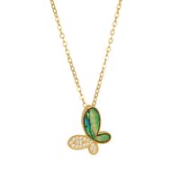 Stainless Steel Elegant Streetwear Plating Inlay Butterfly Zircon Pendant Necklace main image 5