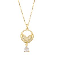 Stainless Steel Elegant Streetwear Plating Inlay Butterfly Zircon Pendant Necklace main image 6