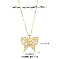 Stainless Steel Elegant Streetwear Plating Inlay Butterfly Zircon Pendant Necklace sku image 3
