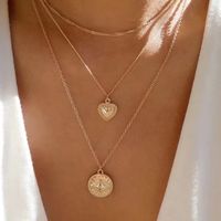 Vintage Style Simple Style Heart Shape Alloy Women's Pendant Necklace sku image 1