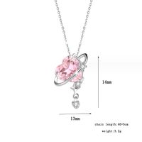 Sweet Classic Style Heart Shape Sterling Silver Plating Inlay Zircon White Gold Plated Pendant Necklace sku image 5