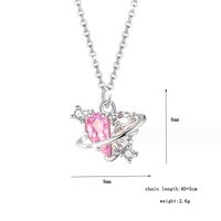 Sweet Classic Style Heart Shape Sterling Silver Plating Inlay Zircon White Gold Plated Pendant Necklace sku image 6