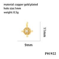 Simple Style Cross Copper Enamel Plating Inlay Zircon 18k Gold Plated Charms sku image 9