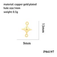 Simple Style Cross Copper Enamel Plating Inlay Zircon 18k Gold Plated Charms sku image 3