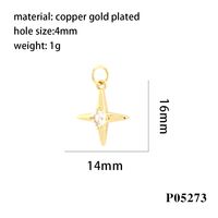 Simple Style Cross Copper Enamel Plating Inlay Zircon 18k Gold Plated Charms sku image 10