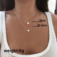 1 Piece Fashion Heart Shape Alloy Inlay Pearl Gold Plated Silver Plated Valentine's Day Women's Layered Necklaces main image 6