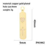 Hip-hop Simple Style Cross Copper Plating Inlay Zircon 18k Gold Plated Charms sku image 10