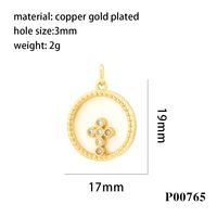 Hip-hop Simple Style Cross Copper Plating Inlay Zircon 18k Gold Plated Charms main image 5