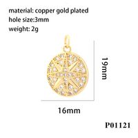 Hip-hop Simple Style Cross Copper Plating Inlay Zircon 18k Gold Plated Charms sku image 6