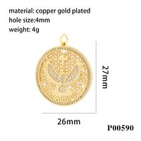 Hip-hop Simple Style Cross Copper Plating Inlay Zircon 18k Gold Plated Charms main image 10