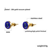 Lady Geometric 304 Stainless Steel No Inlaid 18K Gold Plated Earrings Ear Studs main image 7