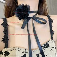 Elegant Flower Cloth Gauze Wax Rope Women's Choker sku image 1