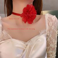 Elegant Flower Cloth Gauze Wax Rope Women's Choker sku image 5
