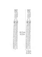 1 Pair Elegant Shiny Geometric Inlay Alloy Rhinestones Silver Plated Drop Earrings sku image 2