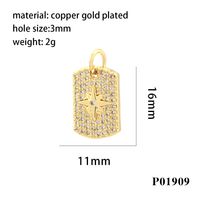 Hip-hop Simple Style Cross Copper Plating Inlay Zircon 18k Gold Plated Charms sku image 8