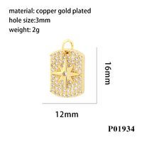 Hip-hop Simple Style Cross Copper Plating Inlay Zircon 18k Gold Plated Charms sku image 9